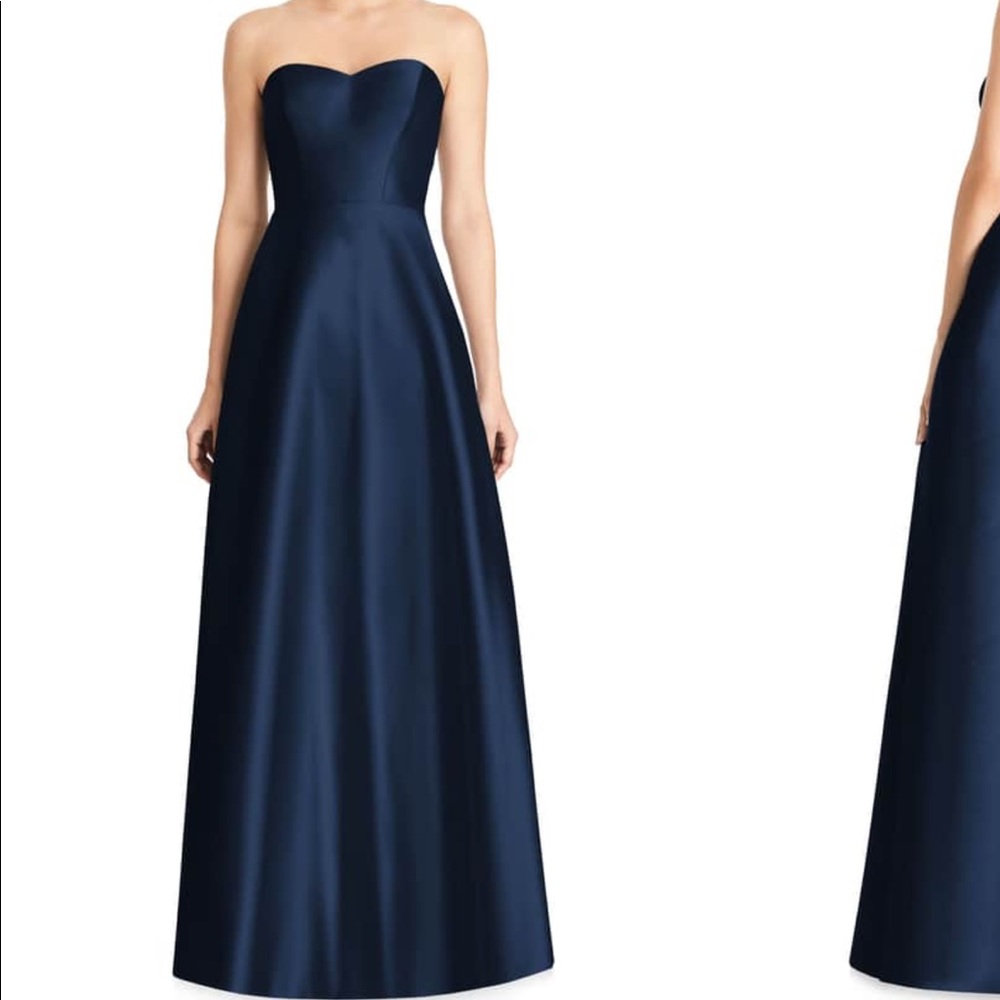 Alfred Sung Sateen twill gown midnight blue D749
